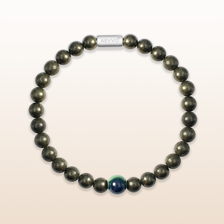 Success Energy-Silver Pyrite Evil Eye Bracelet Ⅰ