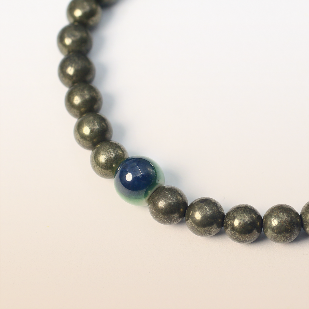 Success Energy-Silver Pyrite Evil Eye Bracelet Ⅰ