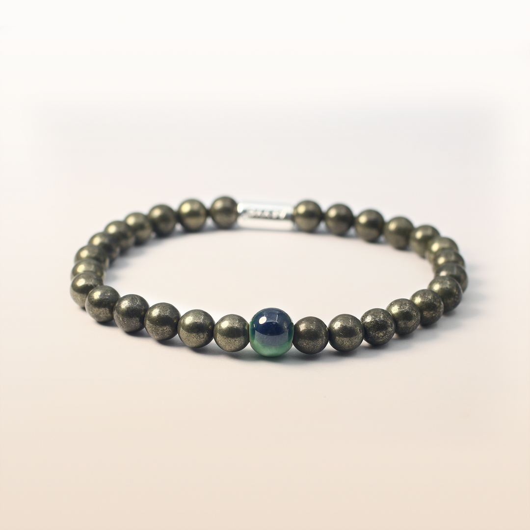 Success Energy-Silver Pyrite Evil Eye Bracelet Ⅰ