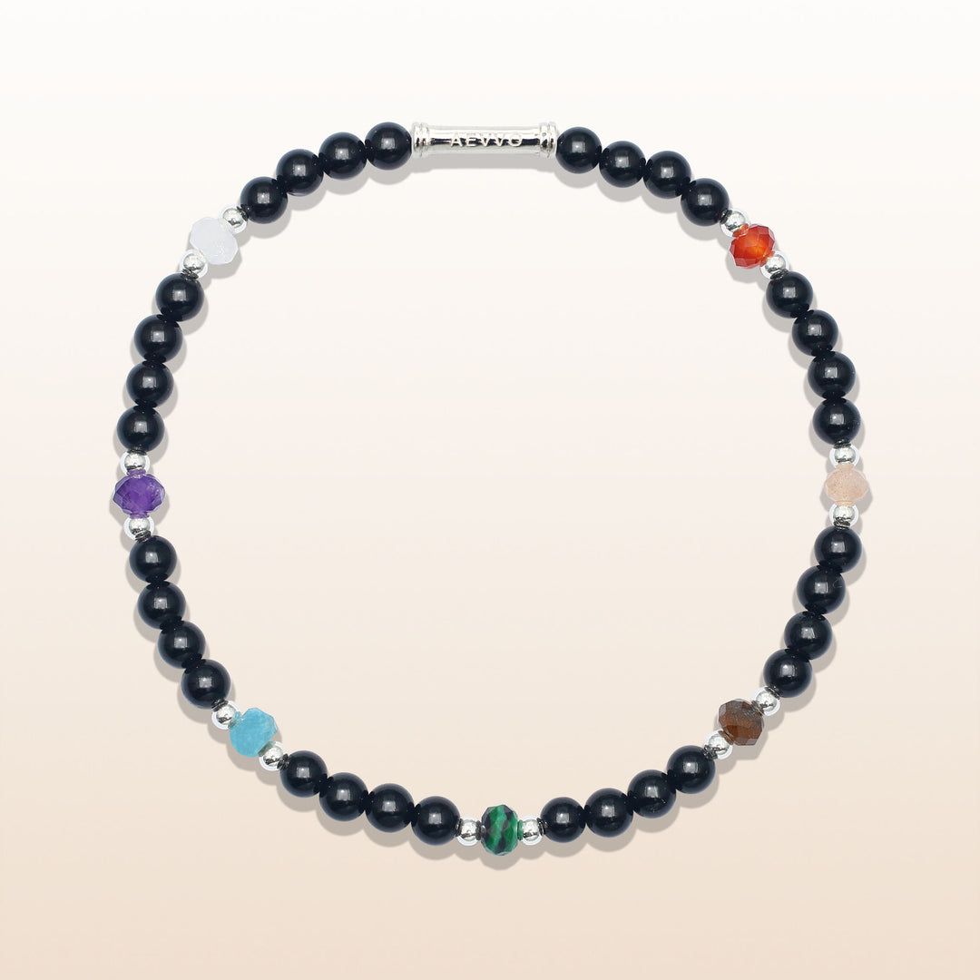 Top view the balance 7 chakra bracelet