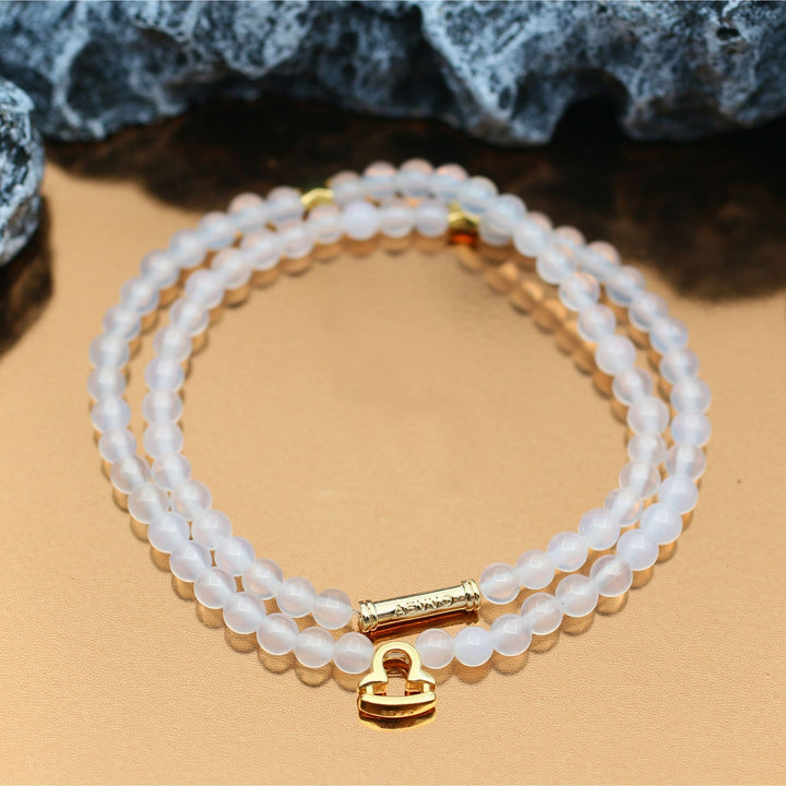 Quartz Libra Lucky Stone Double Wrap Bracelet