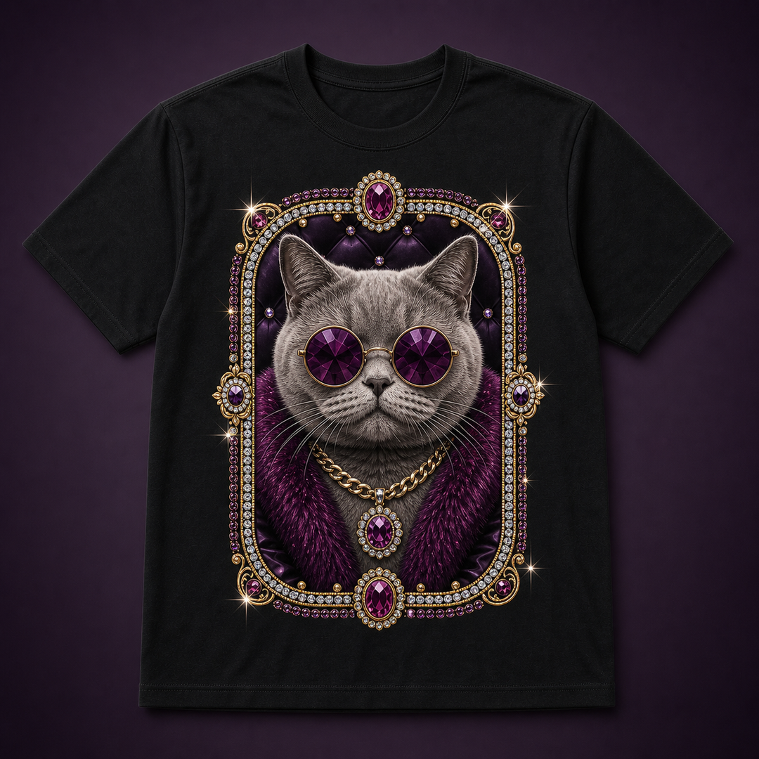 Custom Glamoratti Pet Portrait Bling Unisex Tee clean product main image with luxe jewel pet portrait frame