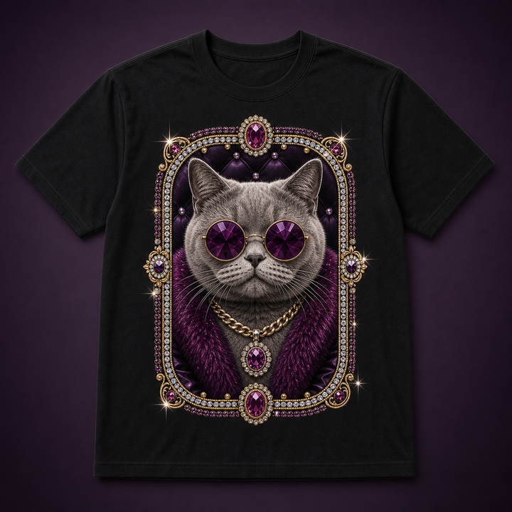 Custom Glamoratti Pet Portrait Bling Unisex Tee clean product main image with luxe jewel pet portrait frame
