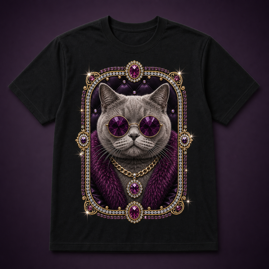 Custom Glamoratti Pet Portrait Bling Unisex Tee clean product main image with luxe jewel pet portrait frame