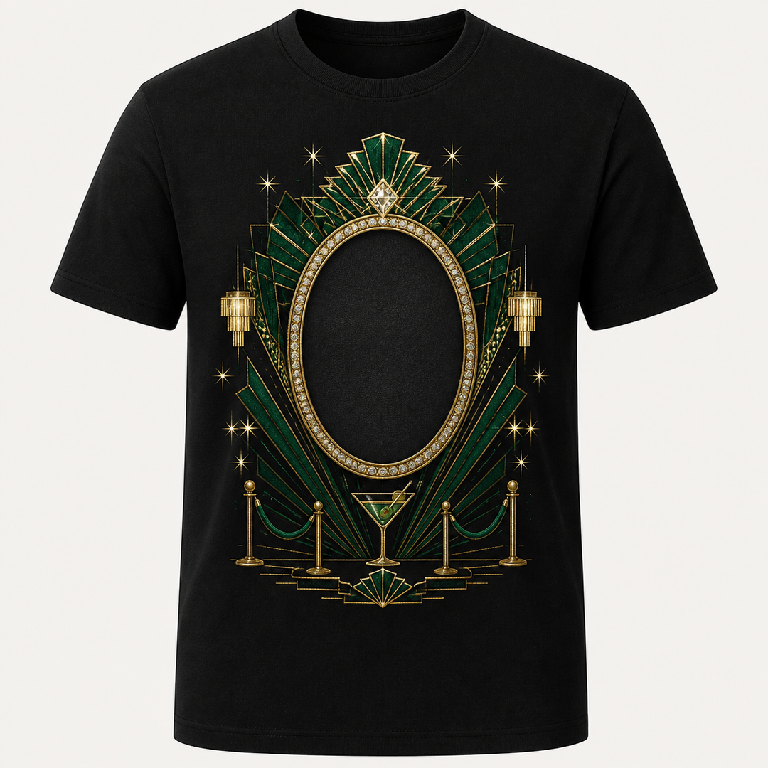 Custom Pet Emerald Speakeasy Bling Photo Unisex Tee - Personalized Dog & Cat Gift