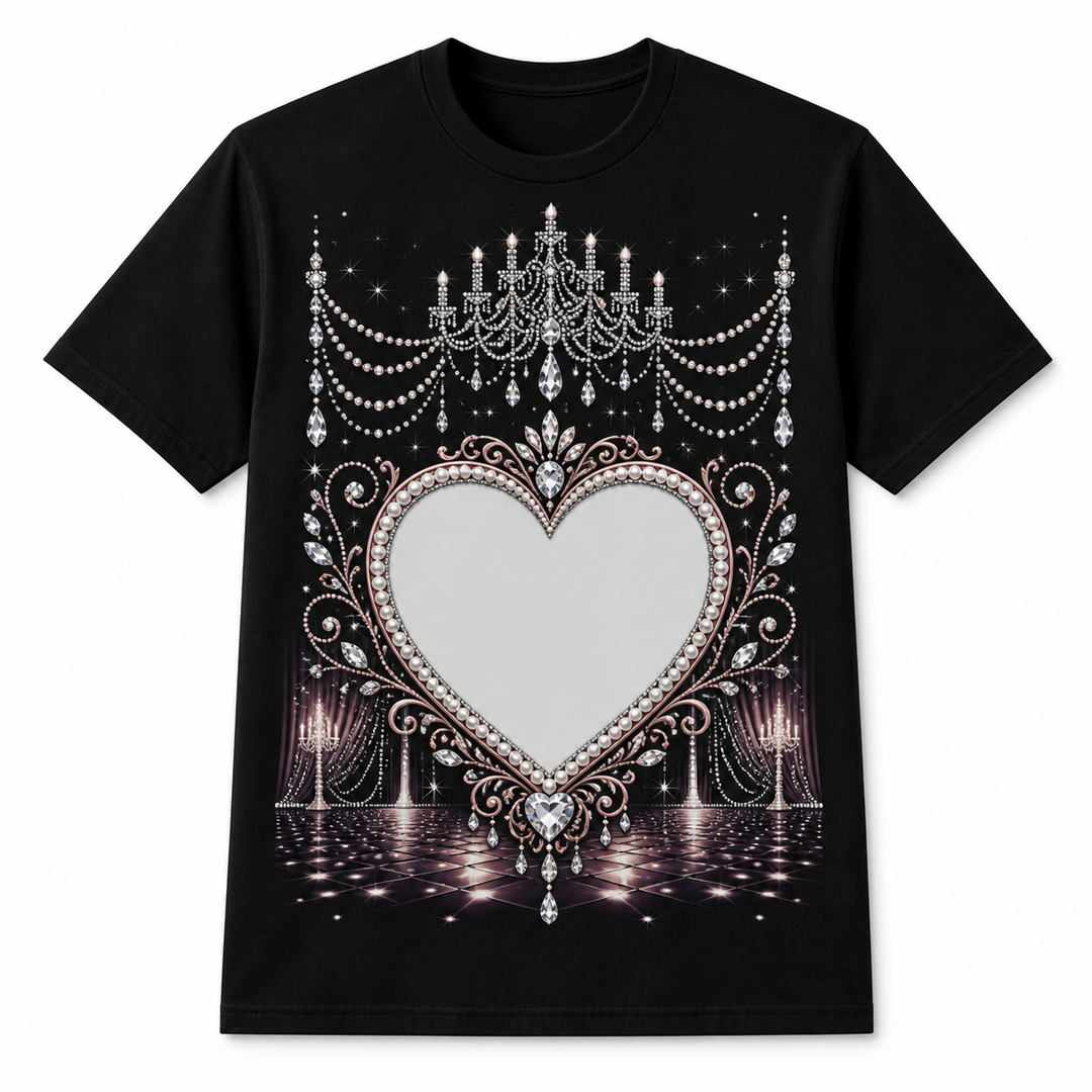 Custom Pet Crystal Ballroom Bling Photo Unisex Tee - Personalized Dog & Cat Gift
