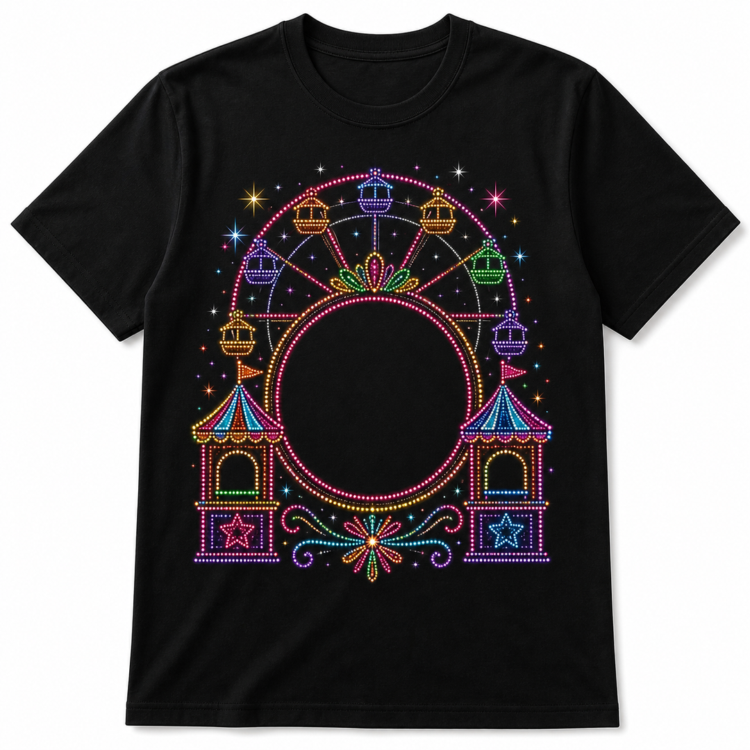 Custom Pet Neon Carnival Bling Photo Unisex Tee - Personalized Dog & Cat Gift