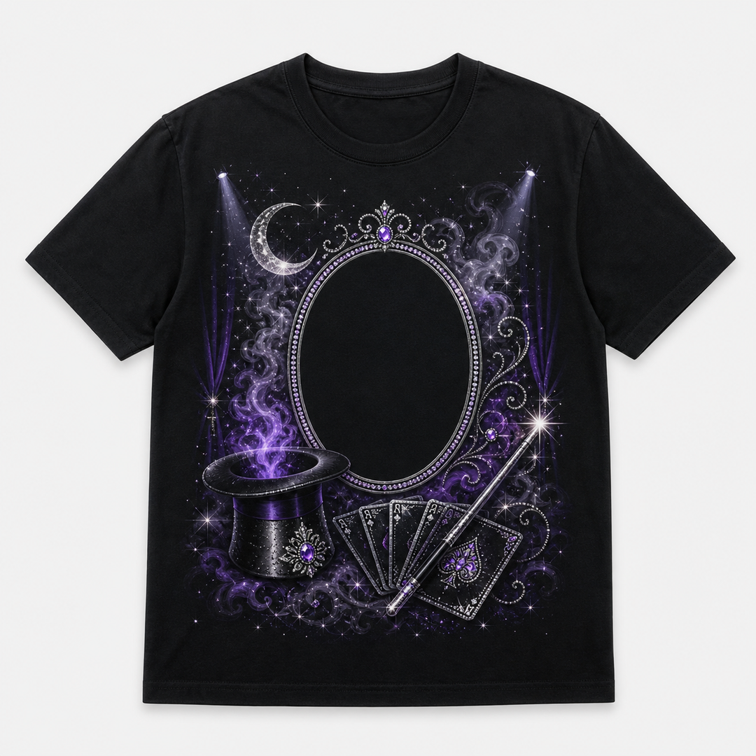 Custom Pet Midnight Magician Bling Photo Unisex Tee - Personalized Dog & Cat Gift