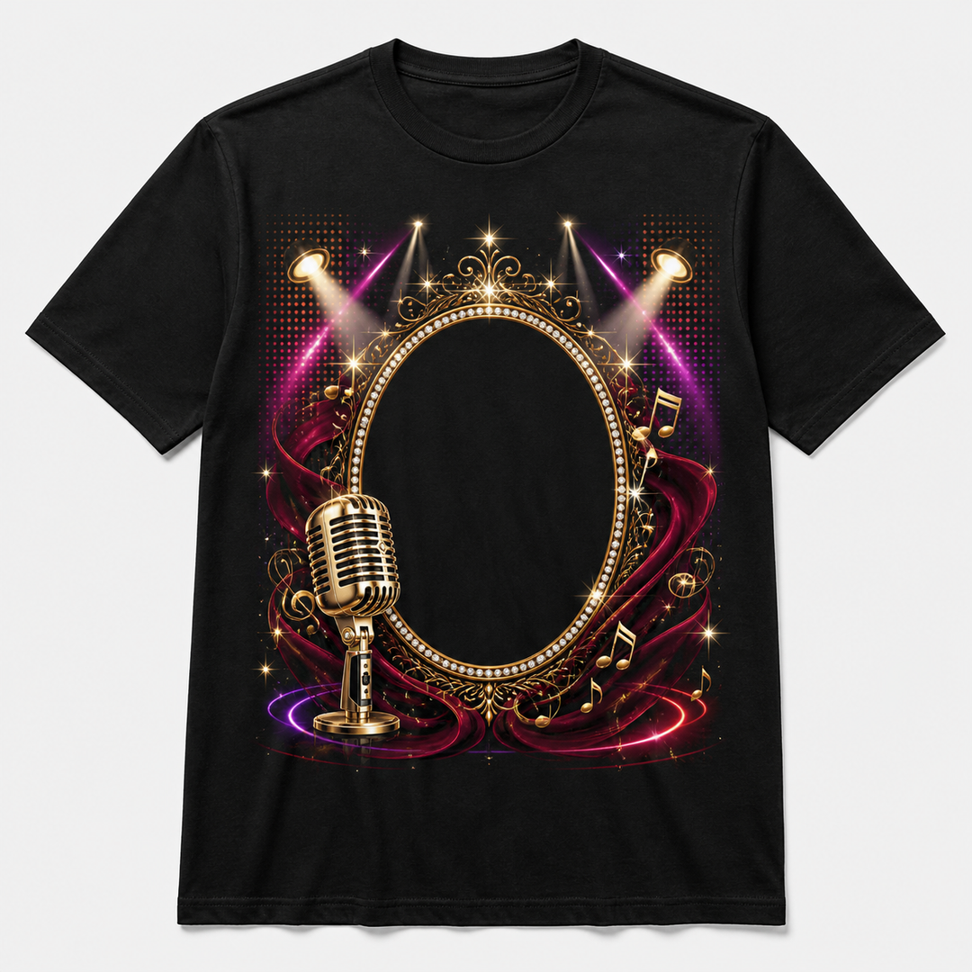 Custom Pet Velvet Karaoke Bling Photo Unisex Tee - Personalized Dog & Cat Gift
