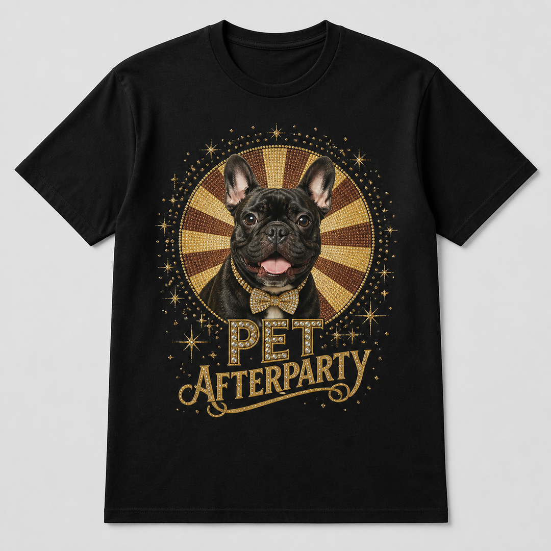 Custom Pet Afterparty Bling Photo Unisex Tee - Personalized Dog & Cat Gift