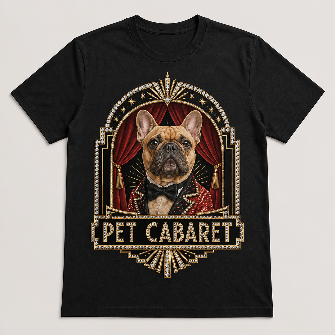 Custom Pet Cabaret Bling Photo Unisex Tee - Personalized Dog & Cat Gift