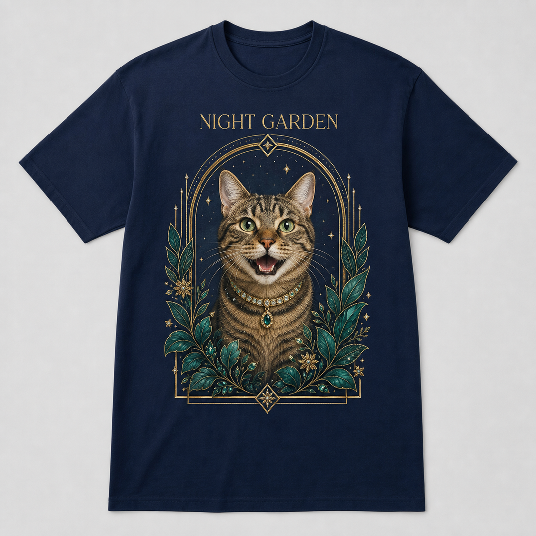 Custom Pet Night Garden Bling Photo Unisex Tee - Personalized Dog & Cat Gift