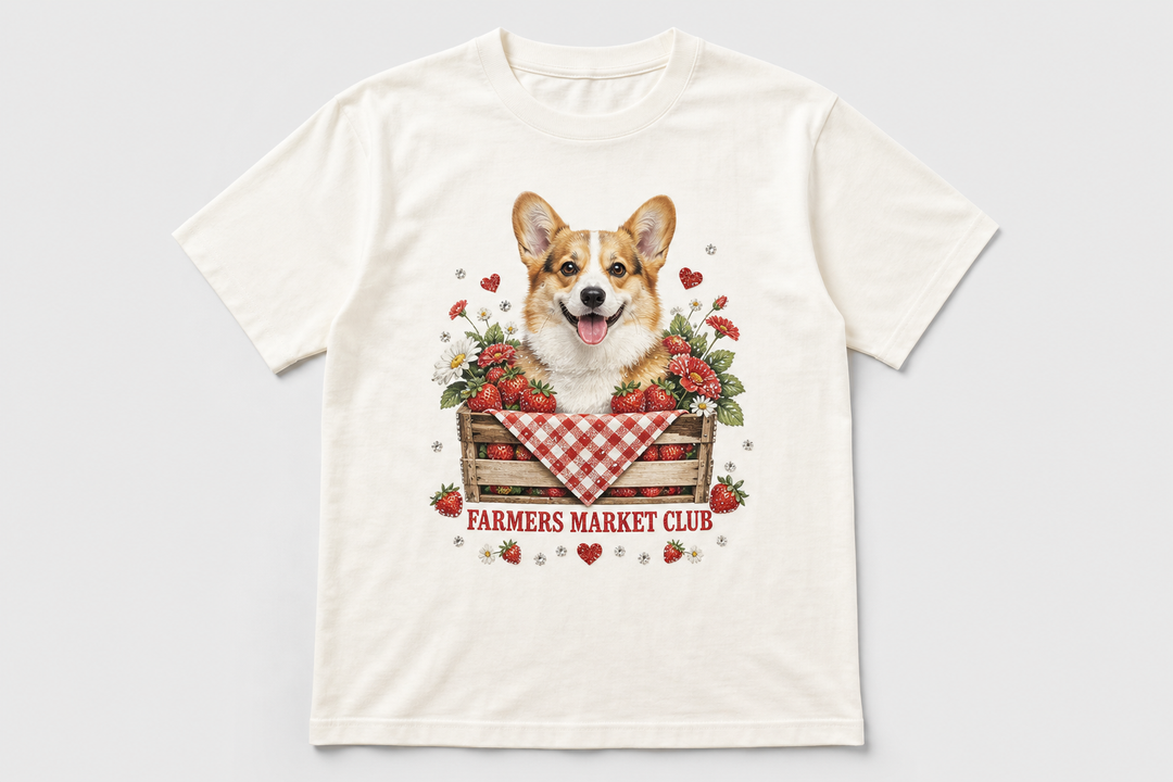 Custom Pet Farmers Market Club Bling Photo Unisex Tee - Personalized Dog & Cat Gift