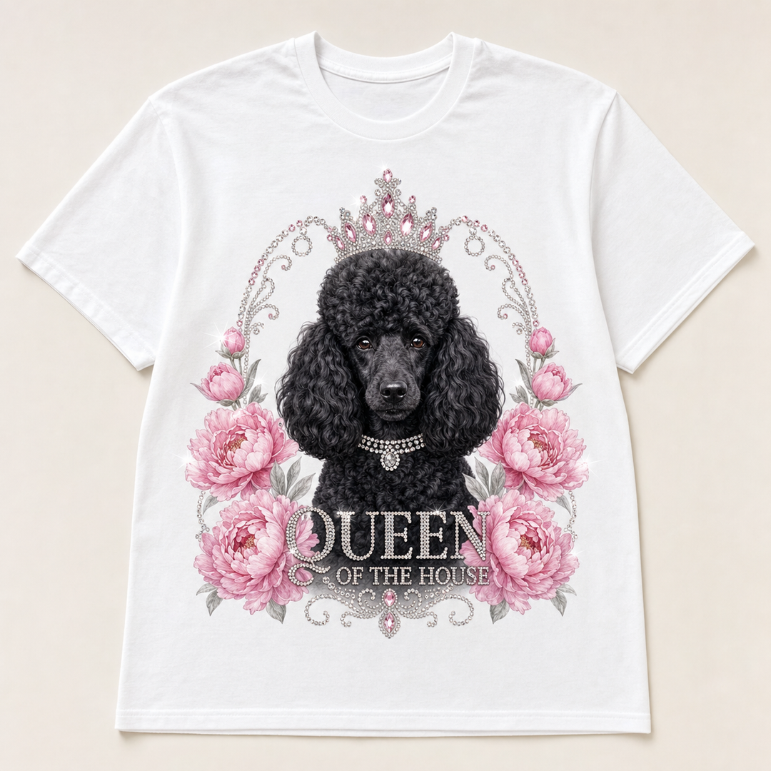 Custom Pet Queen of the House Bling Photo Unisex Tee - Personalized Dog & Cat Gift