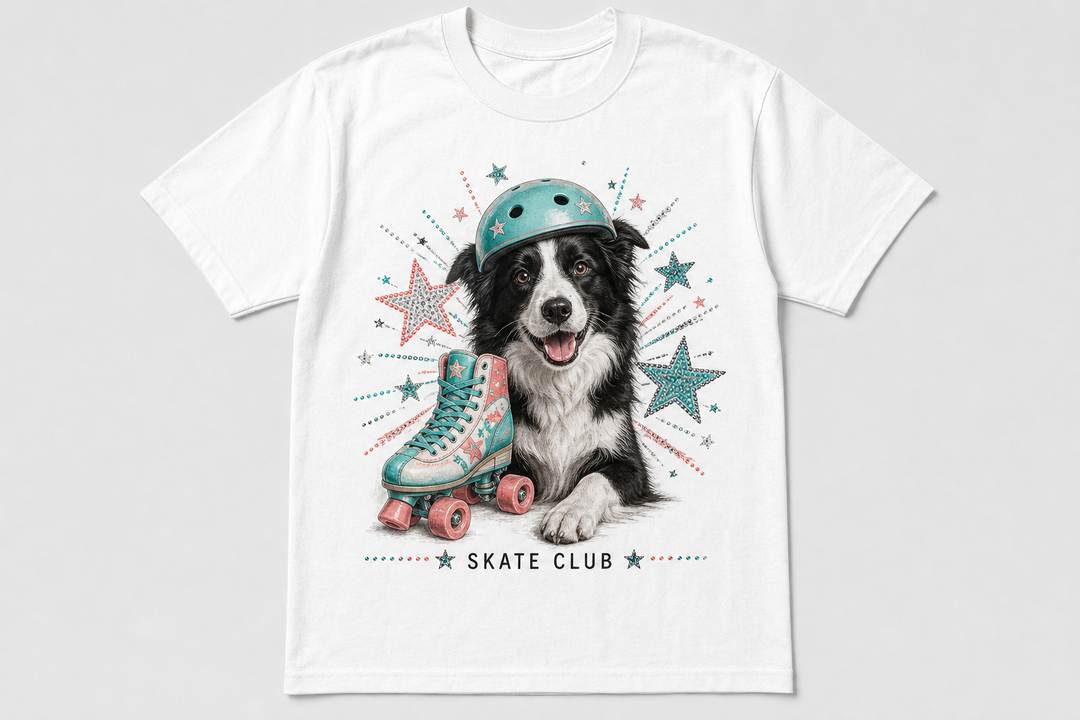 Custom Pet Skate Club Bling Photo Unisex Tee - Personalized Dog & Cat Gift