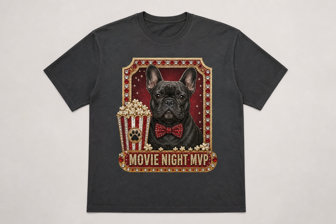 Custom Pet Movie Night MVP Bling Photo Unisex Tee - Personalized Dog & Cat Gift