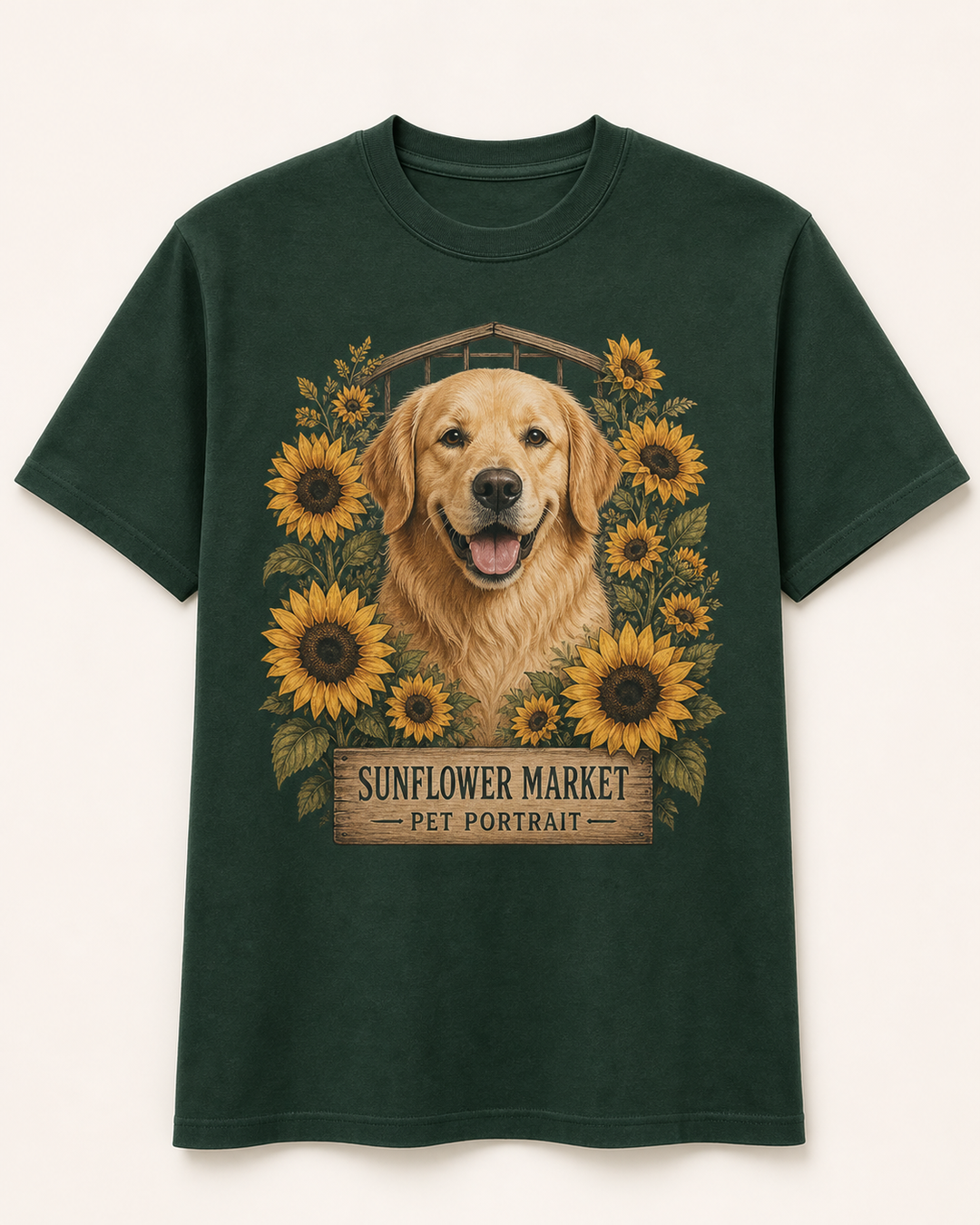 Custom Pet Sunflower Market Photo Unisex Tee - Personalized Dog & Cat Gift