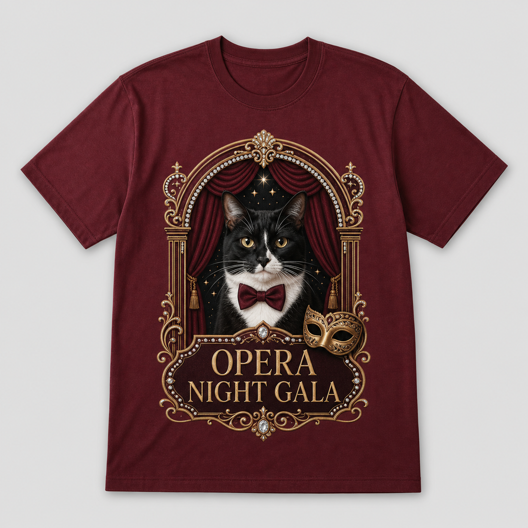 Custom Pet Opera Night Gala Bling Photo Unisex Tee - Personalized Dog & Cat Gift