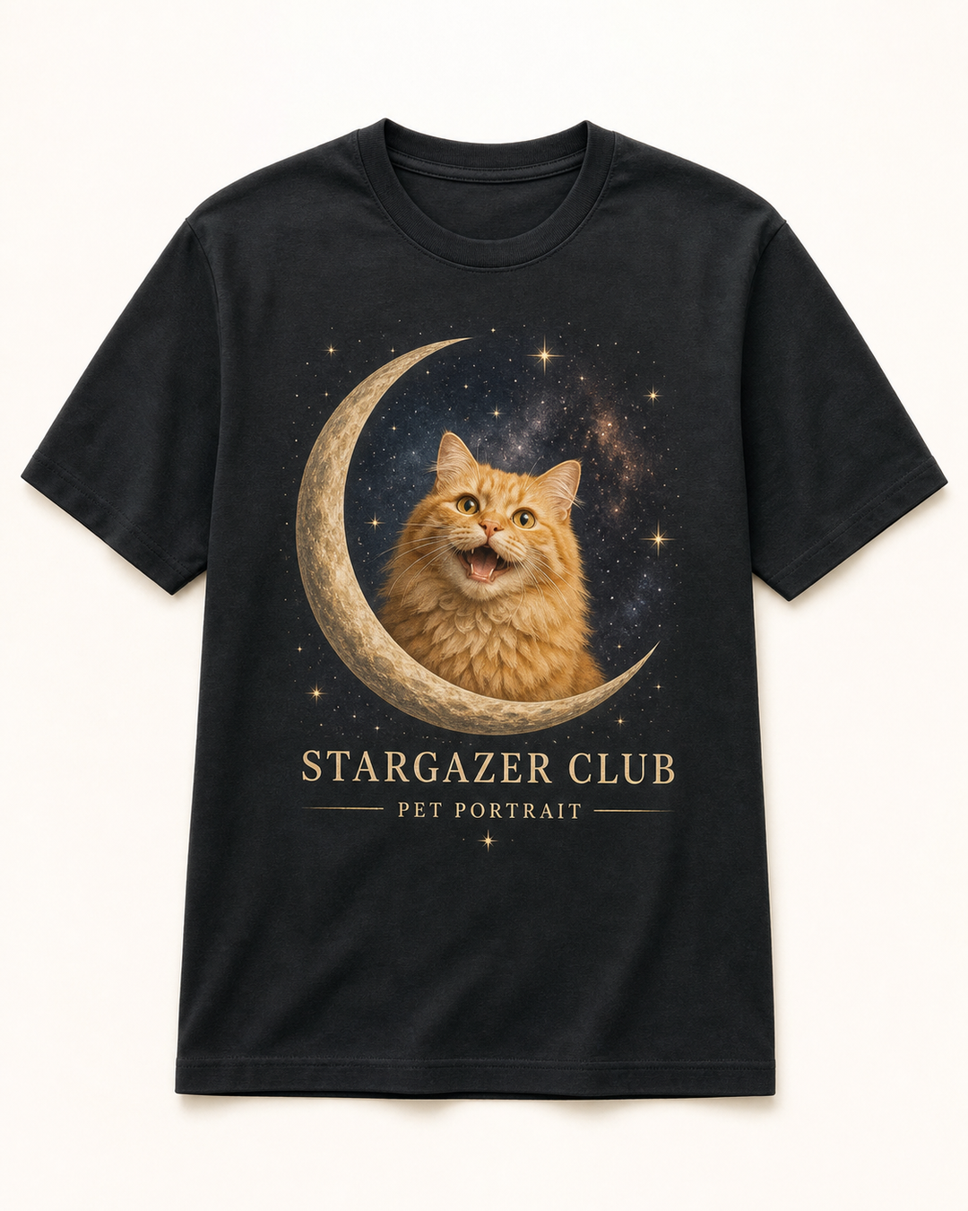 Custom Pet Stargazer Club Photo Unisex Tee - Personalized Dog & Cat Gift