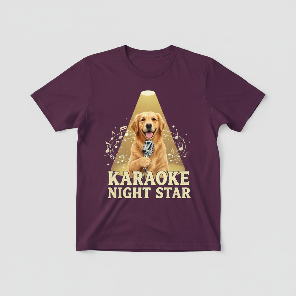 Custom Pet Karaoke Night Bling Photo Unisex Tee - Personalized Dog & Cat Gift