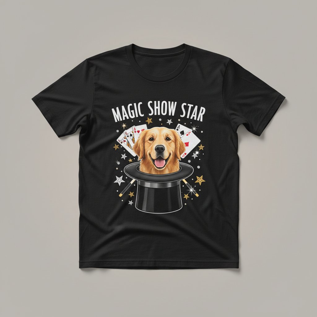 Custom Pet Magic Show Bling Photo Unisex Tee - Personalized Dog & Cat Gift