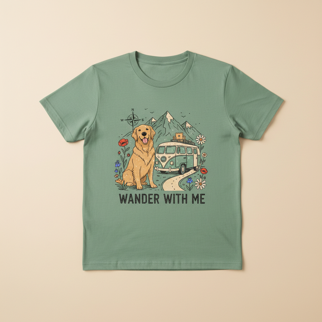 Custom Pet Wander With Me Photo Unisex Tee - Personalized Dog & Cat Gift