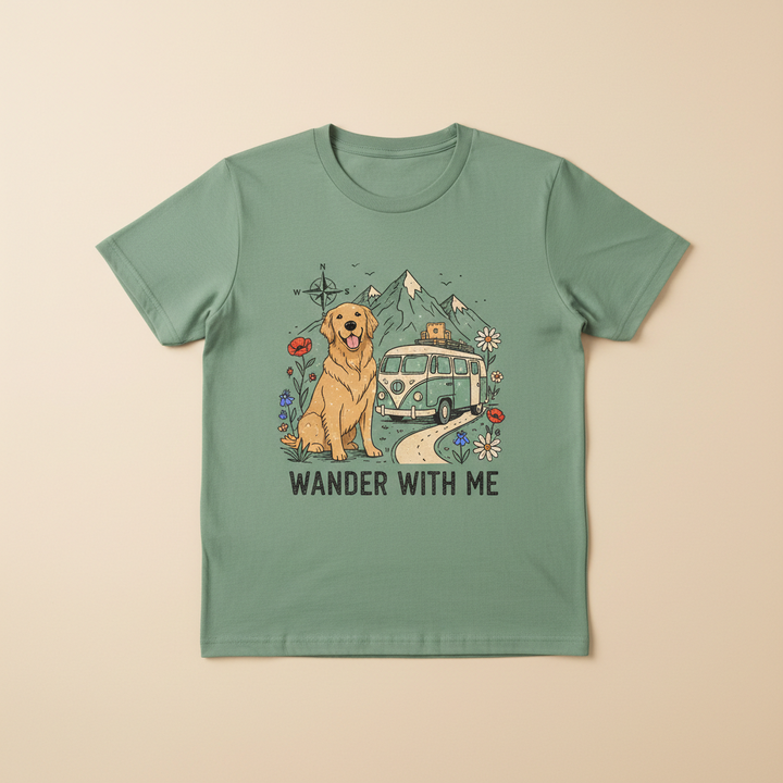 Custom Pet Wander With Me Photo Unisex Tee - Personalized Dog & Cat Gift